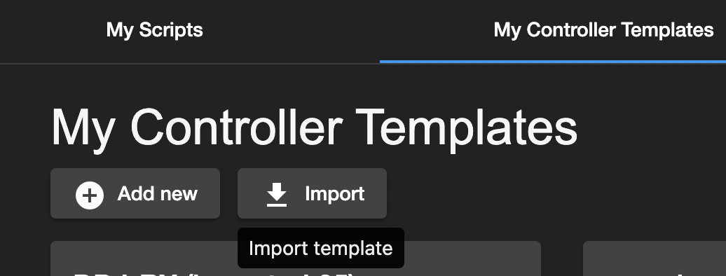 Import controller template