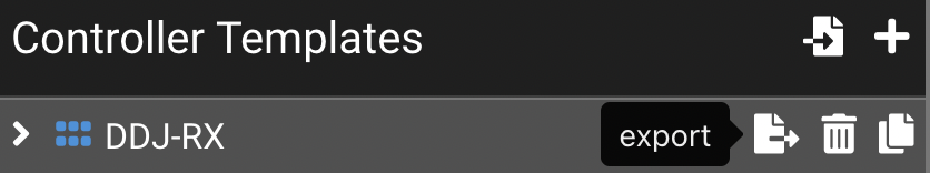 Export controller template JSON