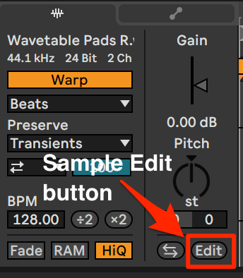 audio sample edit button