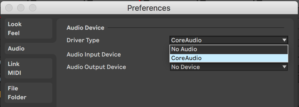 setting the correct audio device