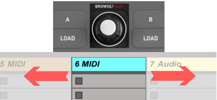 ableton track select with p32 dj browse encoder