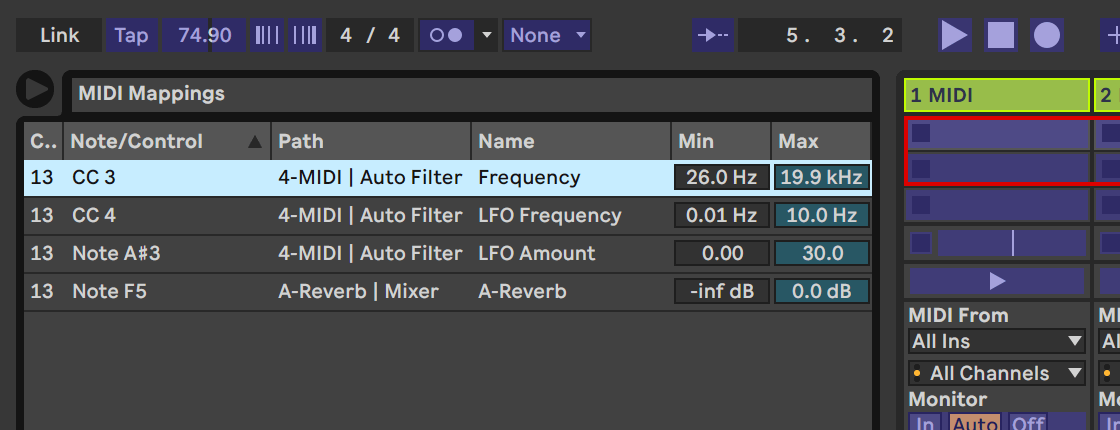 How to delete MIDI mapping via the browser