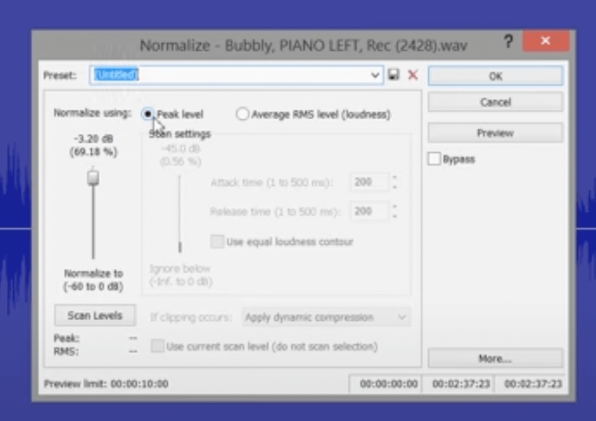 normalizing with sound forge pro