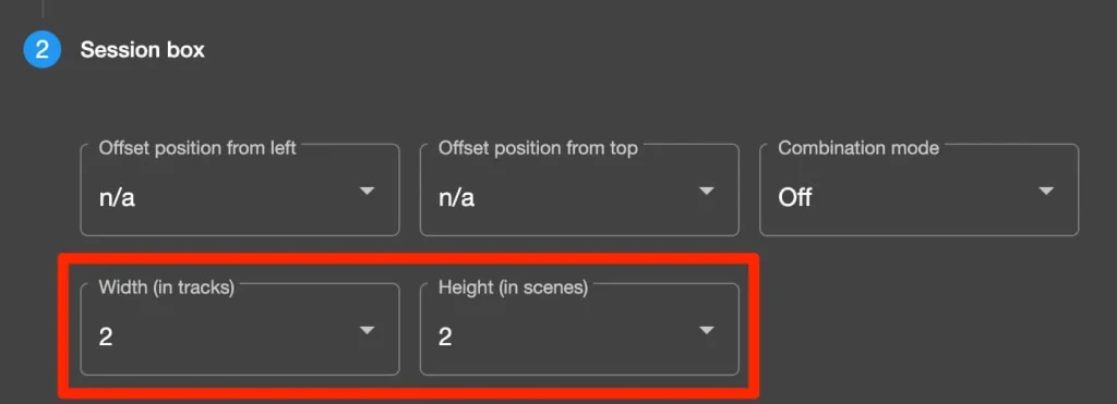 session box width and height